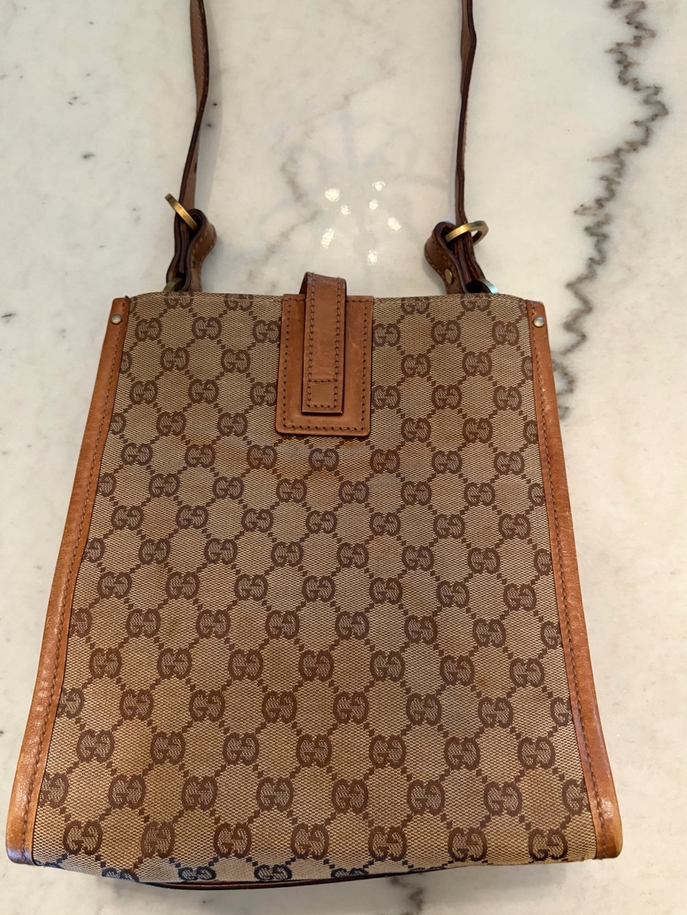 Authentic Vintage Gucci GG Monogram Canvas Touquet Shoulder Bag - Style 110292